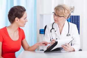 woman talking to her doctor about menopause