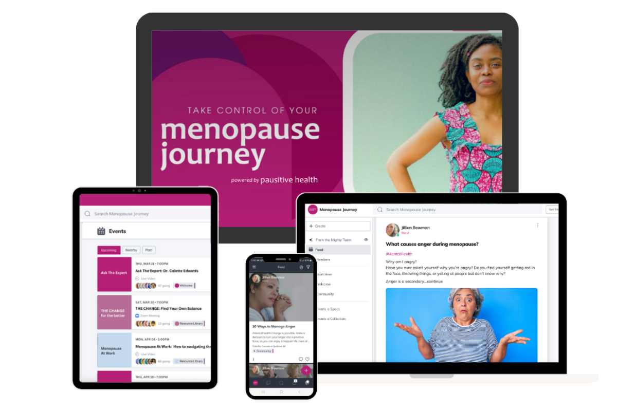 menopause journey community mockup