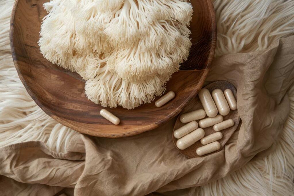 Lions mane medicinal mushroom